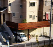 ウッドデッキ仕様のカーポート「ウッドガレージ」 施工後写真・奈良県香芝市
