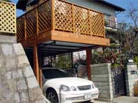 �E�b�h�f�b�L�d�l�̃J�[�|�[�g�u�E�b�h�K���[�W�v �{�H��ʐ^�E���Ύs